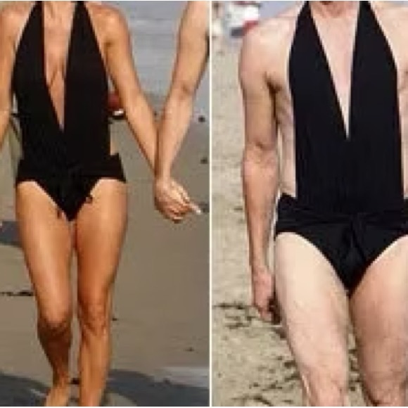 Carmen Marc Valvo Sexy Black One Piece Swimsuit - Picture 7 of 7